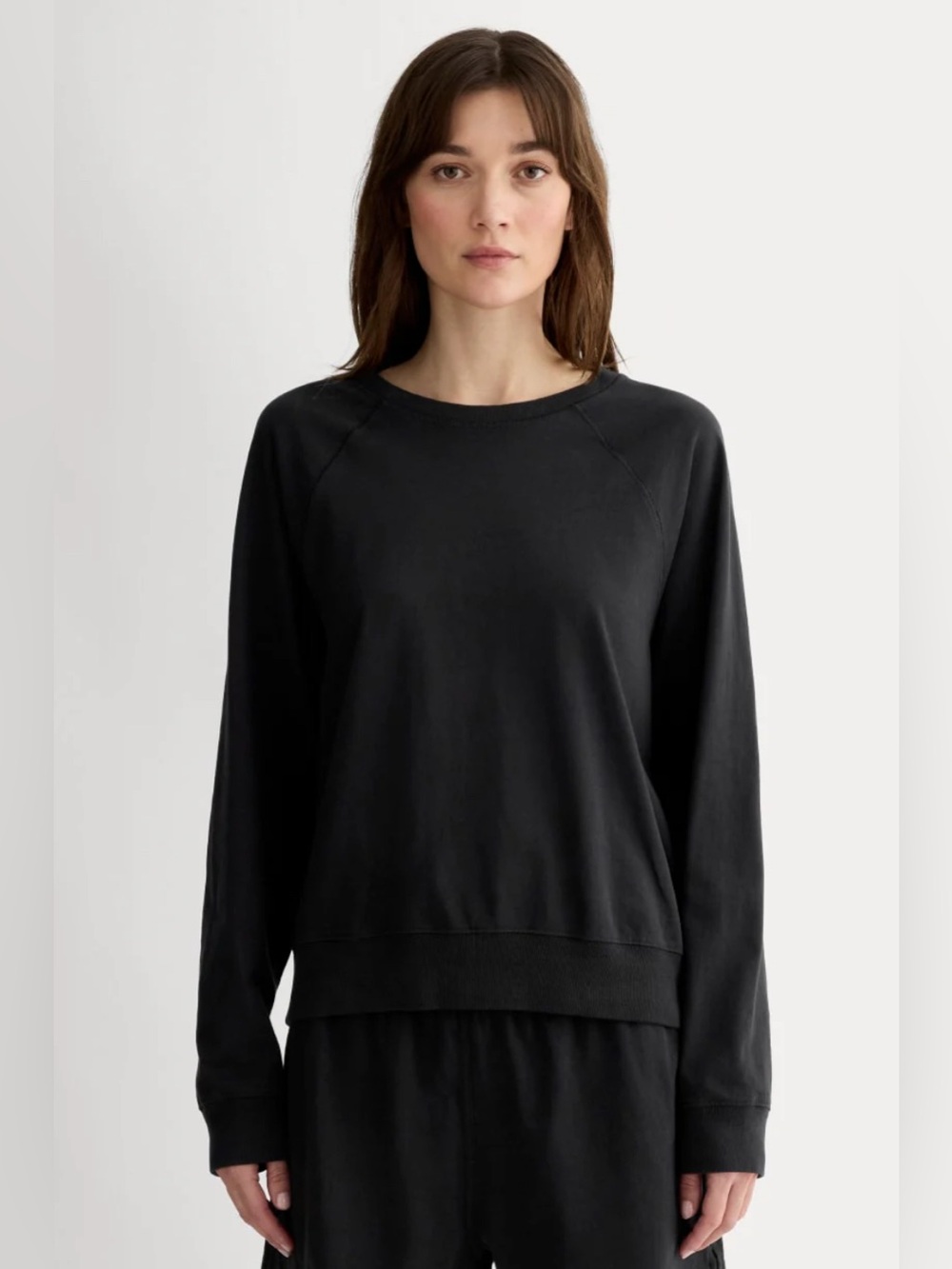 New Everlane THE OFF-DUTY LONG-SLEEVE TEE Black Size XS